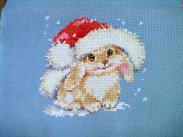 Зайчик новогодний)