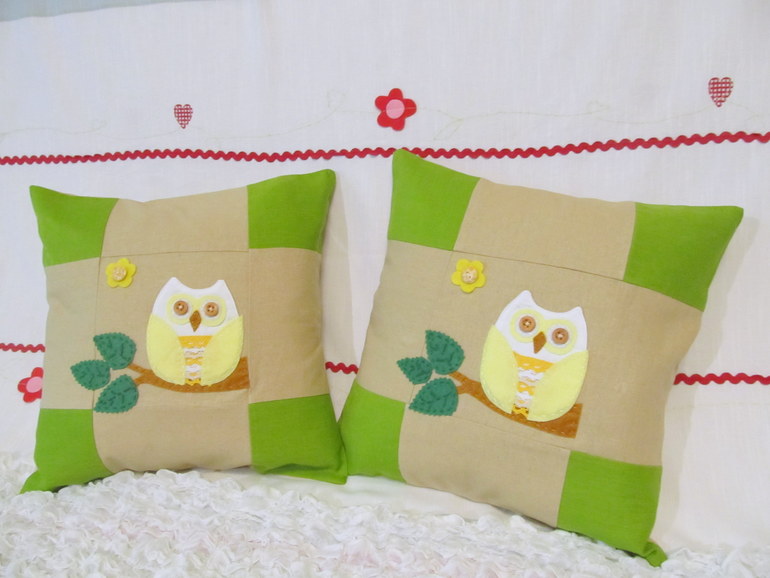 Наволочки лимонные совы