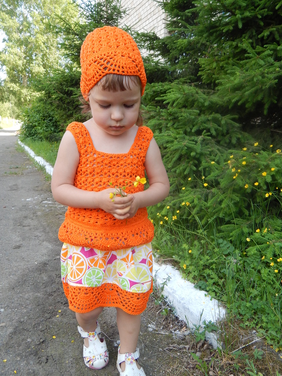 Обвязка юбки для доченьки