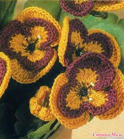 Схема анютиных глазок крючком