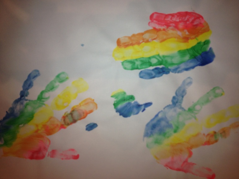 Новогодний календарь детскими ладошками