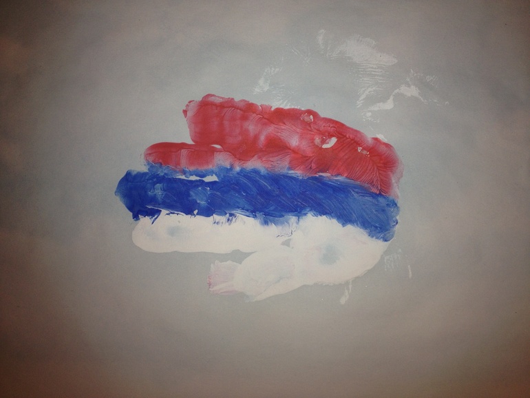 Новогодний календарь детскими ладошками