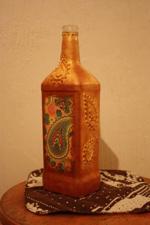 Мастер-класс по бутылке «Загадочная Индия».