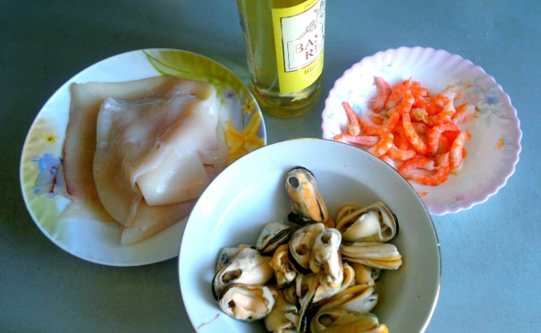 Рис с морепродуктами по-азиатски