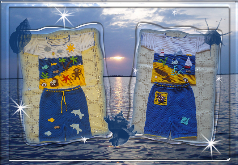 Комплект крючком для мальчика