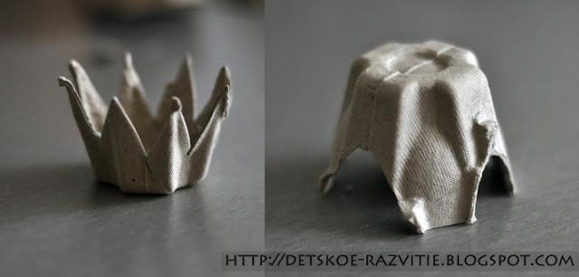 Цветы из коробки от яиц