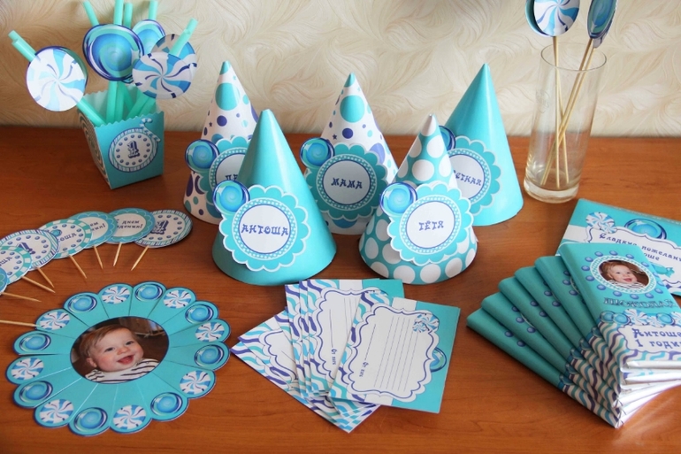 Бирюзовый конфетный набор для мальчика.