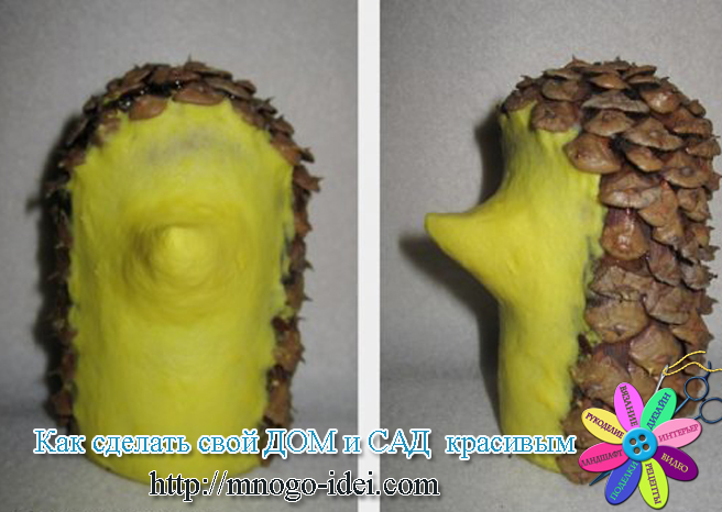 ежики из шишек