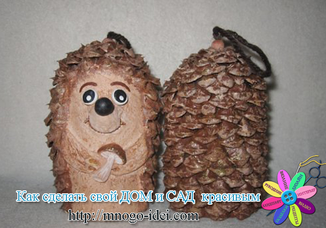 ежики из шишек