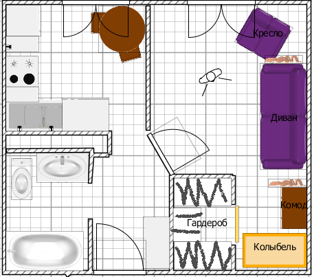 Маленькая однушка для троих.