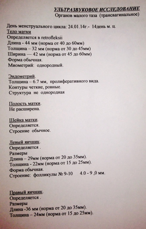 Результаты УЗИ...