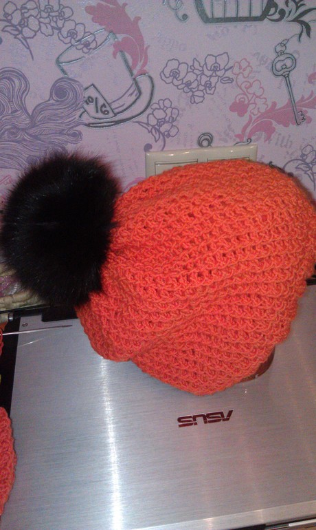 шапочка с шарфиком на заказ