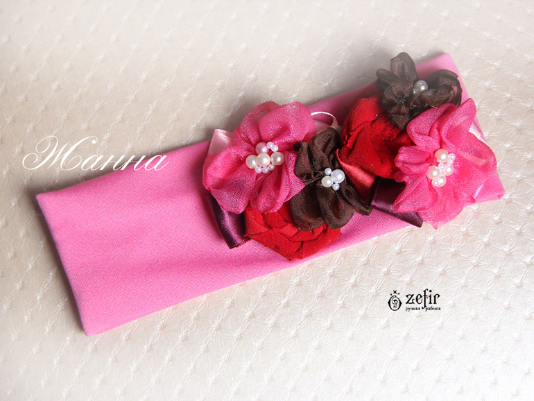 В  наличии. Новые от 23,04. Броши, ободки, повязки с  цветами  из ткани  ручной работы!