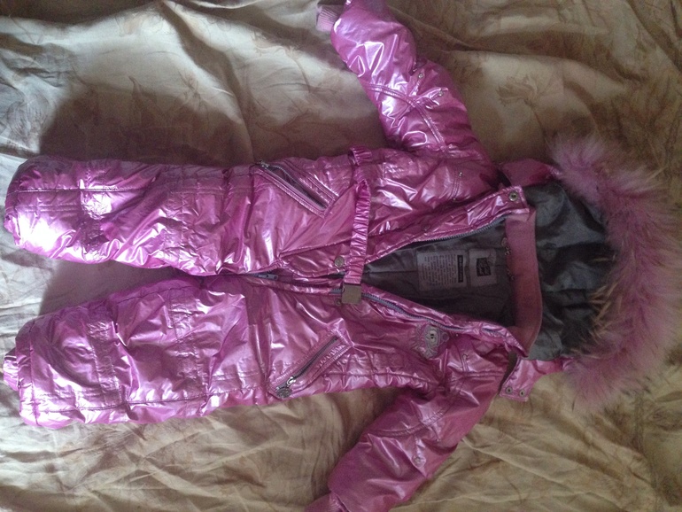 Комбез зимний с натуральным мехом на пуху !